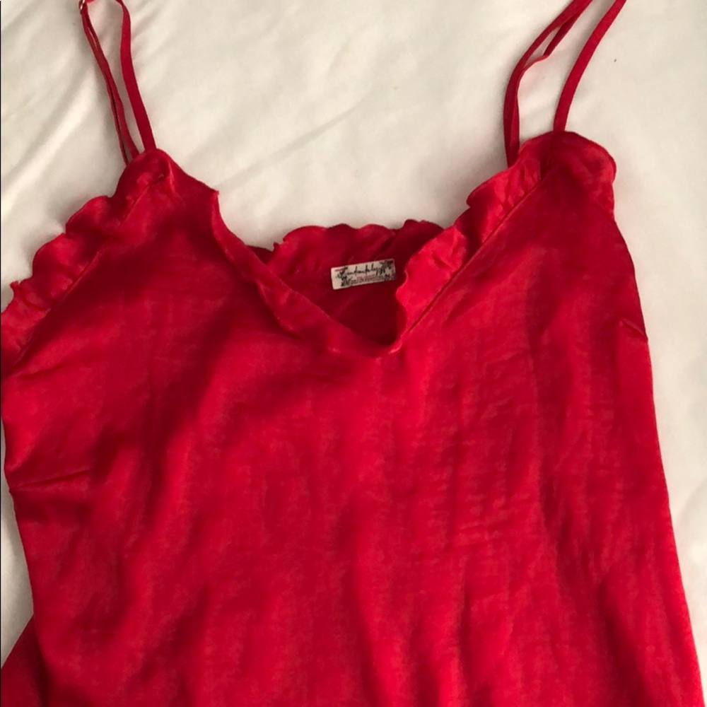 Free people red flowy camisole